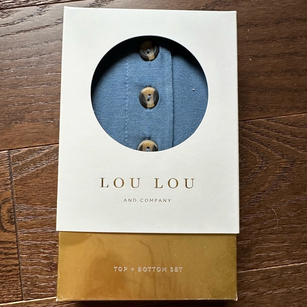Lou lou & company two piece navy pajamas size 3m NEW IN BOX